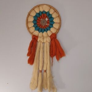 VTG wool hanging American Indian healing Mandala Dream catcher wall decor